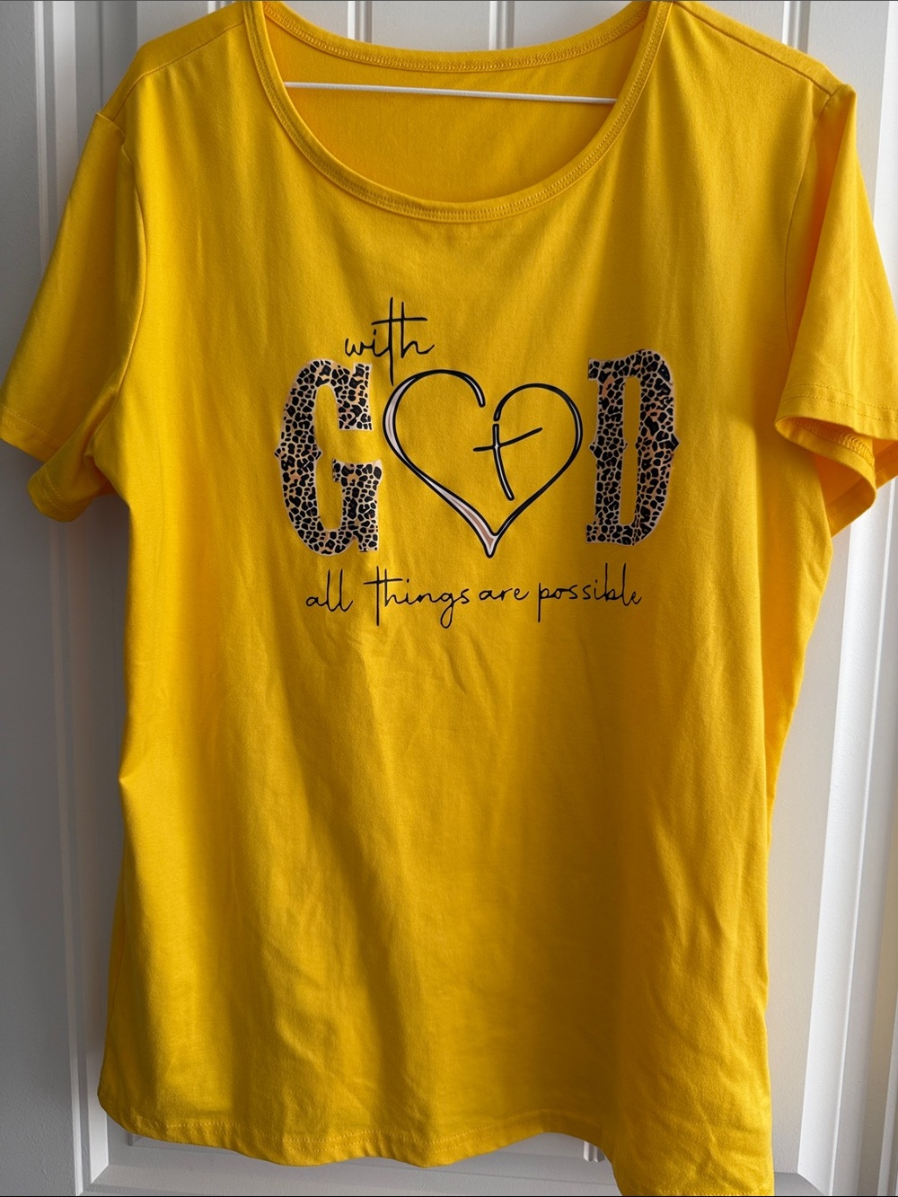 Yellow Graphic Tee with Inspirational Message
